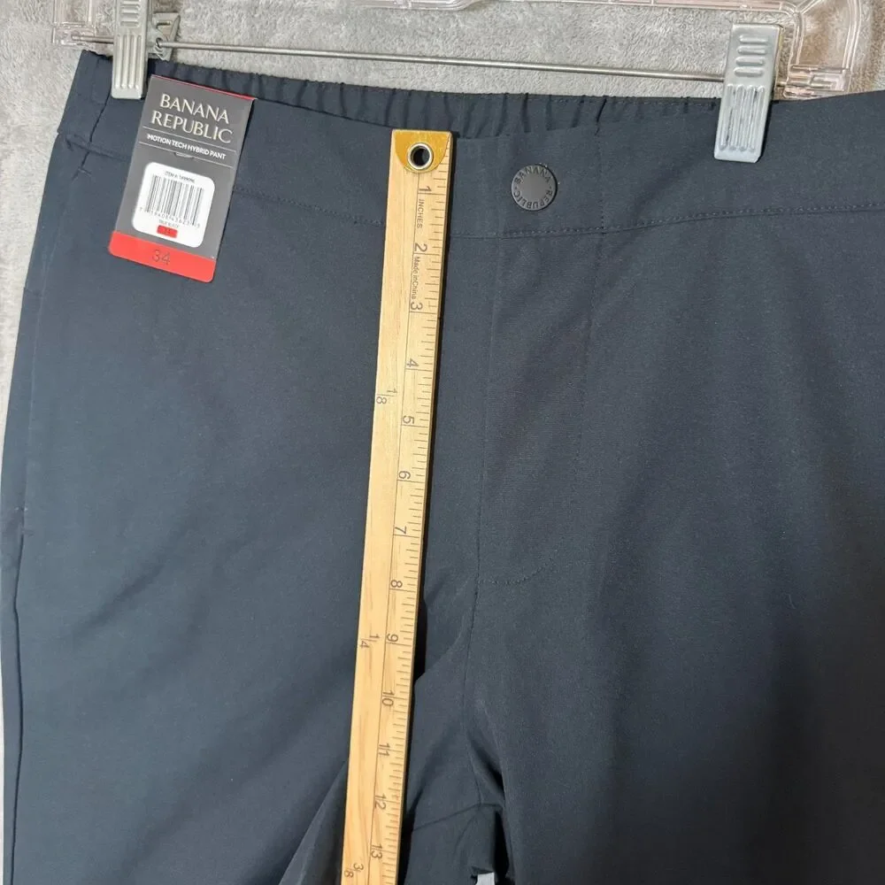 Banana Republic Motion Tech Hybrid Pants Mens 34 Blue Elastic Waist Jogger Pant
